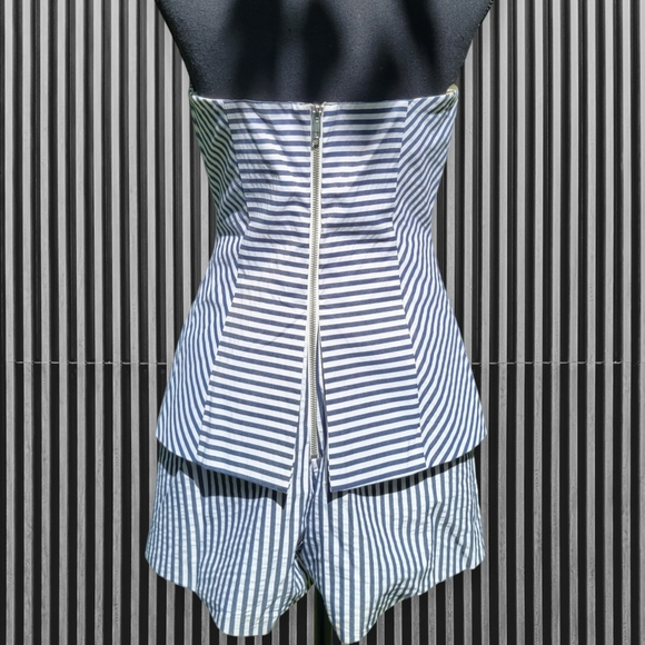 Do & Be Navy Blue and White striped Small Romper - Picture 2 of 9